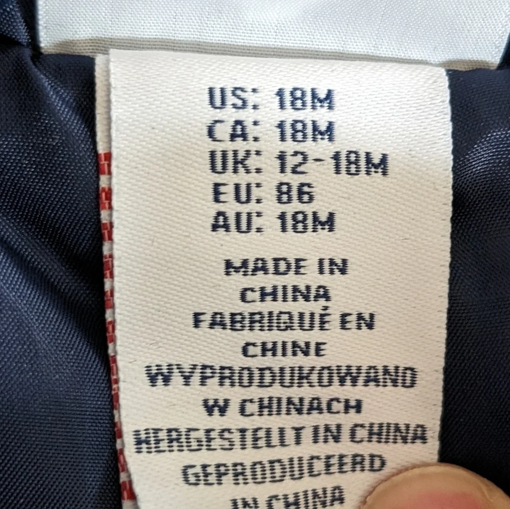 Tommy Bahama Navy Full Zip Puffer Vest Size 18M EUC